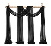 Showgeous Tela para drapeado con arco de boda, 2 paneles 28 x 20 pies Negro tela de gasa, cortinas para arco de boda, cortinas de gasa transparente para telón de fondo para cenador de boda