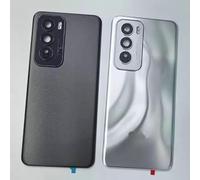 SHOWGOOD - Cubierta trasera de cristal para Oppo Reno 12, repuesto para puerta trasera con lente de cámara + adhesivo (plateado)