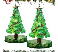 SHOWHEEL 2 unidades de mini árbol de Navidad, árbol de Navidad mágico, juego de crianza de cristal, relleno de calendario de Adviento, para niños