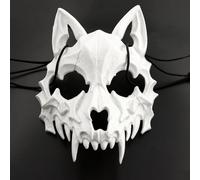 SHOWHEEL Hombre Lobo Craneo Máscara Halloween, Máscara de Hombre Lobo Calavera, Máscara Media de Calavera Animal, Máscara de Hombre Lobo Calavera, Máscara de Esqueleto Lobo de Halloween