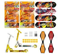 SHOWHEEL Juego de Scooter de Dedo,8 Mini Fingerboard con 30 Accesorios para Finger Board,Accesorios de Entrenamiento de Patineta de Dedo Adecuados para Juguetes de Educación Temprana para Niños