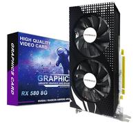 SHOWKINGS Radeon RX 580 - Tarjeta gráfica de 8 GB, tarjeta de video AMD GDDR5 de 256 bits 2048SP para juegos de PC, salida DP HDMI DVI, PCI Express 3.0 con ventilador dual para oficina y juegos