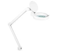 Showlite LL-6085 D Lámpara Lupa LED 60 x SMD-LED 8W 5 Dioptrías, 60 SMD-LED | Lámpara lupa con 60 SMD-LED para iluminación uniforme, Lente lupa con aumento de 5 dioptrías, Pinza de mesa robusta, 3 kg