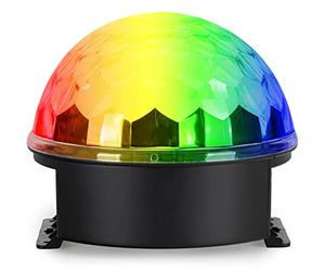 Showlite PBS-20 Party-Ball: bola de discoteca LED RGBAWUV para fiestas, bares y DJs móviles. Alimentación USB, efecto luz controlado por música. Ideal para niños.