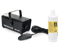 Showlite SN-400 Máquina de Humo 400W con mando, 1L fluido, 3 min calentamiento, 40m³/min salida, 3,5m alcance pulverización, color negro.