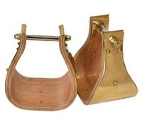 Showman - Tiradores de madera con cubierta de latón pulido con cinta de 12,7 cm New Horse TACK!