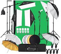 ShowMaven - Kit de iluminación de fotografía, Kit de iluminación de Caja de luz con telón de Fondo para fotografía de Productos, fotografía de Retratos, fotografía de fotografía de Video