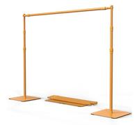 ShowMaven Soporte de telón de fondo, kit de soporte ajustable para telón de fondo de fotos de 8 x 10 pies, soporte de telón de fondo resistente con base de acero para fotografía, estudio de video