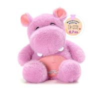 shownicer Cojín térmico de peluche de hipopótamo de 0,7 kg, para calentar en el microondas, cojín de peluche cálido para adultos, niños, 3 años (23 cm)