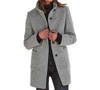 shownicer Mujer Abrigo Lana Chaqueta Trenchcoat Vestidos de Invierno Mujer Largos Cuello Larga Navidad Suéter Elegante Casual Abrigo de Invierno Grueso Chaqueta A Gris Claro M