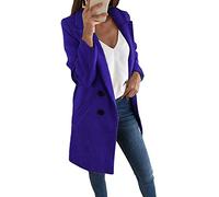 shownicer Mujer Chaqueta Entallada Básica Blazer Americana Mangas Larga Elegante OL Oficina Traje de Chaqueta Outwear Casual Slim Fit Abrigo Cardigan Azul Real 3XL