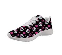 Showudesigns Cute Skull Sport Road Running Shoes Women's Lightweight Walking Sneaker for Outdoor Travel