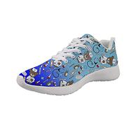 Showudesigns Enfermero Zapatillas para Mujer Zapatillas Deportivas de Mujer Running Zapatos para Correr Gimnasio Calzado Sport Sneakers Lindo Oso Enfermera Estampado Azul 39 EU