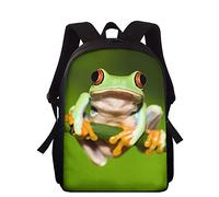 Showudesigns Mochila escolar para niños y niñas, bolsa de libros de 15 pulgadas para jardín de infantes/preescolar, Verde rana, Talla única, Mochila para niños