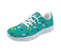 Showudesigns Zapatillas deportivas para hombre y mujer, transpirables, con cordones, con dibujos animados, oso, enfermera, oso, Nurse Print 3, 38 EU