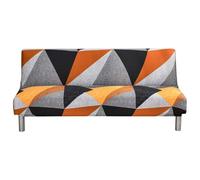 ShowyLive Funda Clic Clac 190 x 140 cm, Funda de sofá Extensible sin Brazo, de 3 plazas, protección de Muebles para sofá Plegable, Color Naranja y Negro