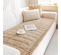 ShowyLive Funda Sofa Chaise Long 1 2 3 4 Plazas Protector de Cubre Sofa- Fundas de Pana Suaves y Gruesas Antideslizante Antiarañazos para Perros Gatos (90 * 210 CM, Pana Caqui)