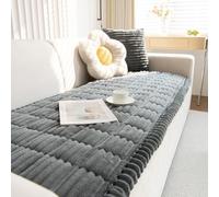 ShowyLive Funda Sofa Chaise Long 1 2 3 4 Plazas Protector de Cubre Sofa- Fundas de Pana Suaves y Gruesas Antideslizante Antiarañazos para Perros Gatos (90 * 180 CM, Gris Oscuro)