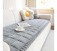 ShowyLive Fundas para sofá de 1, 2, 3, 4 plazas, antideslizantes, de pana súper suave y gruesa, protectores de sofá de mascotas, niños y perros (gris claro, 28 * 28 pulgadas/70 x 70 cm)