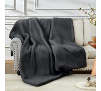 ShowyLive Manta Sofa Grande Invierno de Felpa Gruesa Doble Cara Franela de 1000 g/m², Mantas Cama Suave y Caliente para Dormitorio Sofá Viajar Toda Estación (Gris Oscuro, 180 * 230cm)