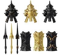 SHOYDID Juego de armas medievales para bloques de construcción, espadas de armadura, lanza de escudo de caballero, 27 piezas de armadura pesada para niños