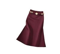 SHPEHU Informal Y Holgado Falda De Talle Alto En Línea A para Tallas Grandes. Faldas Elegantes De Media Longitud para Mujer.-A-S Dentro De 45,00 Kg