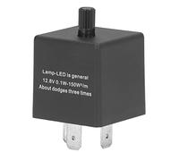 SHPKLO Relé intermitente LED ajustable, relé intermitente electrónico para luces de señalización de dirección de automóvil, relé impermeable de 3 pines con 45-75 intermitencias por