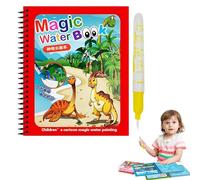 shpuuyy Libro mágico para colorear con agua - Libros de actividades de revelación de agua reutilizables para niños,Papel de dibujo de educación temprana con diferentes escenas de dibujos animados