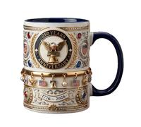 shpuuyy Taza Divertida - Vasos de cerámica vintage de 330 ml | Taza de café con águila americana,para Decoración de Hogar, Oficina, Escuela, Bar, Mesa, Agua,