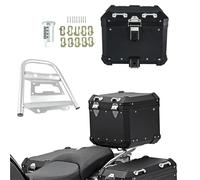 SHQXD Estuche Lateral para Kawasaki 300X para VERSYS 2017-2025 Motocicleta Aluminio Lateral Equipaje Top Case Soporte Almacenamiento Baúl Caja De Herramientas Accesorios(Top Case Black)