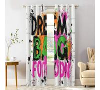 Shrahala Believe In Yourself Aim High Cortinas opacas para ventana, Chase Your Goals Be Fearless, cortinas largas con ojales para dormitorio, sala de estar (2 paneles, 132 x 213 cm)