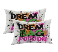 Shrahala Believe In Yourself Aim High - Juego de 2 fundas de almohada lumbares para exteriores, resistentes al agua, para dormitorio, sala de estar, 12 x 20 pulgadas