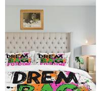Shrahala Believe In Yourself Aim High - Juego de funda de edredón tamaño King, Chase Your Goals Be Fearless, 3 piezas con 2 fundas de almohada, 100% algodón cepillado suave