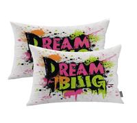 Shrahala Reach For Stars Aim High - Funda de almohada para exteriores, cree en ti mismo, juego de 2 almohadas lumbares para interiores, resistentes al agua, para dormitorio, sala de estar, juego de 2