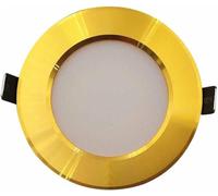 SHREALMS Iluminación empotrable LED COB CRI80 Downlight Dorado, Foco de Montaje Plano en Techo, lámpara Decorativa Redonda para Interiores para Comedor, Pasillo, vestíbulo, Escalera (6000k,15W)