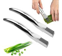 Shred Silk The Knife, 2 piezas Acero inoxidable Scallion Slicer, Spring Onion Slicer, 2024 Nueva Trituradora de Cebolla Trituradora de Cebolla Cuchillo Scallion Cutter Frutas Vegetales Alimentos Ajo