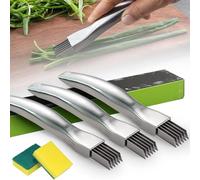 Shred Silk The Knife, 2024 New Kitchen Gadgets Stainless Steel Chopped Green Onion Knife, Household Kitchen Vegetable Slice Cutter, Multifunctional Shred Gadget for Restaurant Hotel (3pcs)
