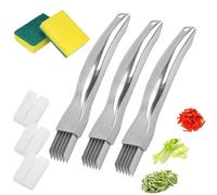 Shred Silk The Knife Stainless Steel, 2024 Best Kitchen Gadgets Chopped Green Onion Knife, Household Kitchen Vegetable Slice Cutter, Multifunctional Shred Gadget for Chopping, Cutting (3pcs)