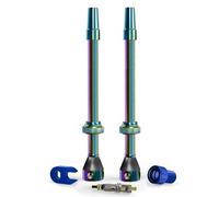 Shredr. Juego de válvulas Tubeless Presta para neumáticos sin cámara, aluminio muy ligero, anodizado colorido, válvula francesa, incluye adaptador de válvula, válvula de repuesto y herramientas (arco