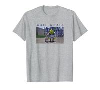 Shrek & Donkey Wait What Camiseta, Hombre, Gris Jaspeado, XL