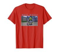 Shrek & Donkey Wait What Camiseta, Hombre, Rojo, XL