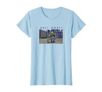 Shrek & Donkey Wait What Camiseta, Mujer, Azul Bebé, 3XL