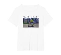 Shrek & Donkey Wait What Camiseta, Mujer Tallas Grandes, Blanco, 1XL Grande