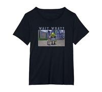 Shrek & Donkey Wait What Camiseta, Mujer Tallas Grandes, Negro, 1XL Grande