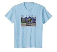 Shrek & Donkey Wait What Camiseta, Niños, Azul Bebé, 10 años