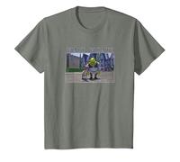 Shrek & Donkey Wait What Camiseta, Niños, Verde Militar Jaspeado, 10 años