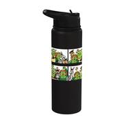 Shrek Emoji Character Panel All Over Print Stainless Steel Insulated Water Bottle