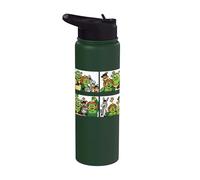 Shrek Emoji Character Panel All Over Print Stainless Steel Insulated Water Bottle