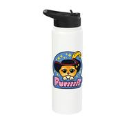 Shrek Emoji Style Puss In Boots Purr Stainless Steel Insulated Water Bottle