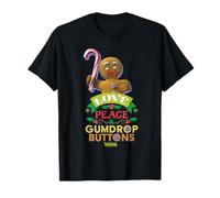 Shrek Gingy Love Peace Gumdrop Buttons Candy Cane Camiseta